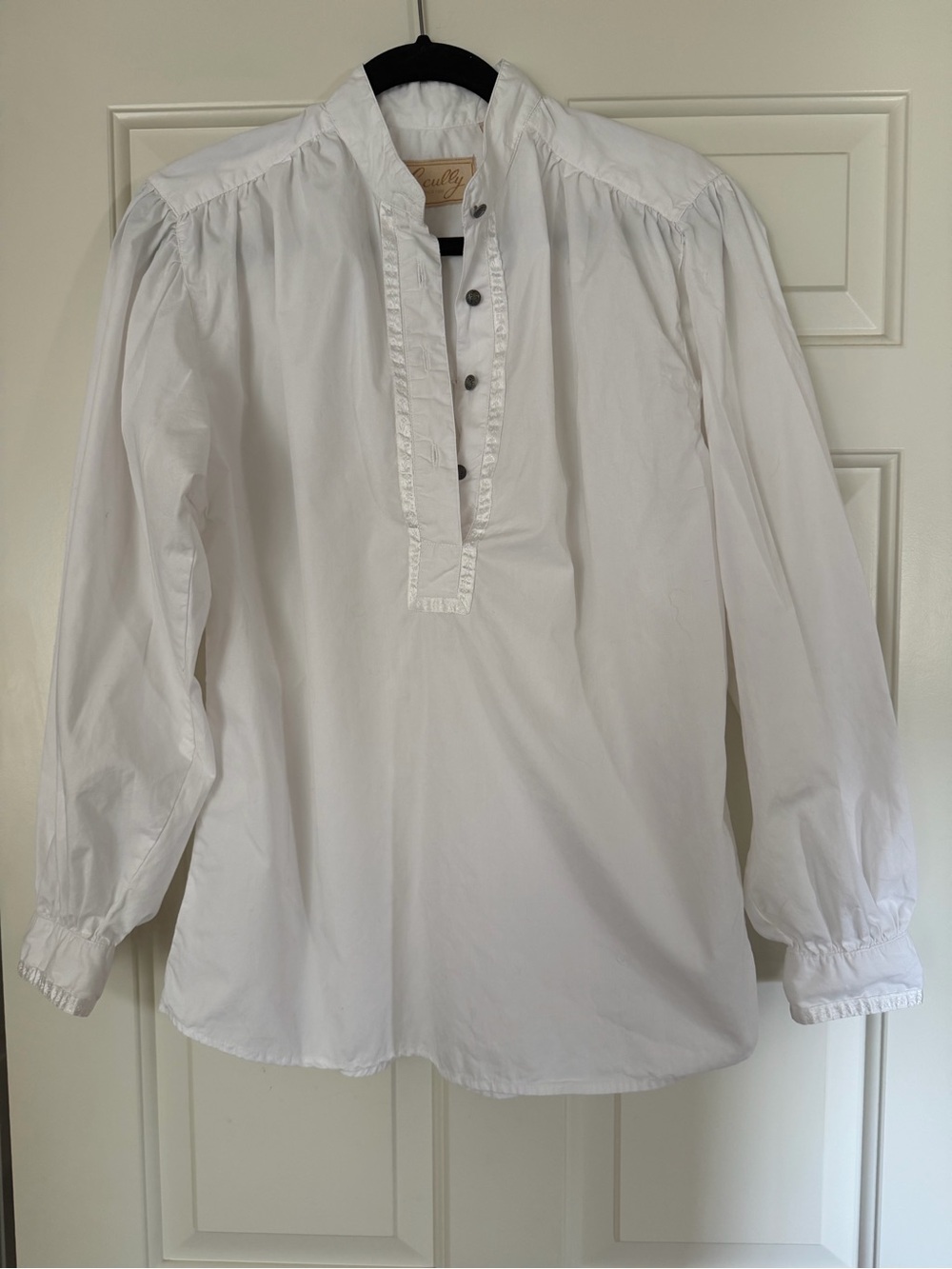 Scully Women’s White Western Blouse Size Small – Boho Ranch Style
